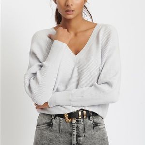 DYNAMITE DOLMAN V-NECK SWEATER